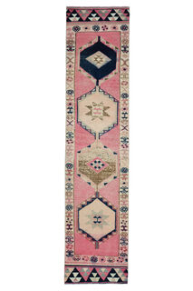 Pink Vintage Runner Rug - Thumbnail