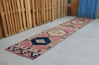 Pink Vintage Runner Rug - Thumbnail