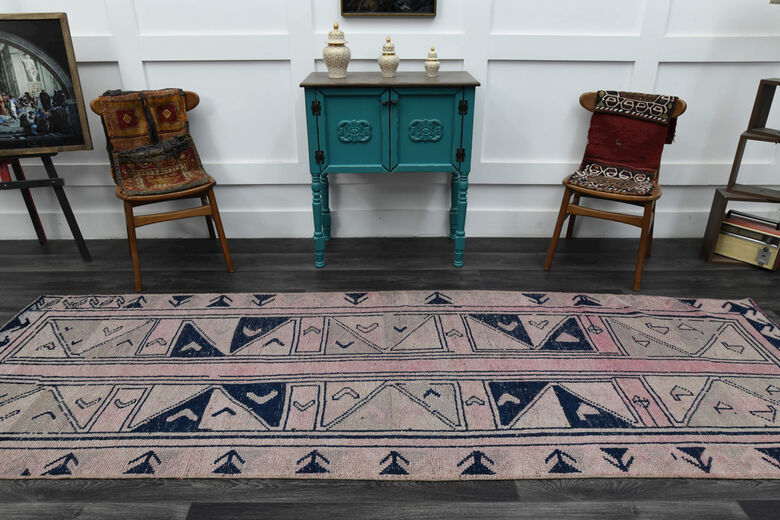 Soft Pink Vintage Runner Rug