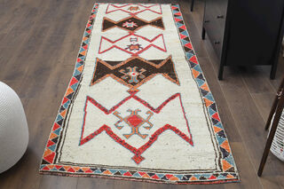 Turkish Vintage Runner Rug - Thumbnail