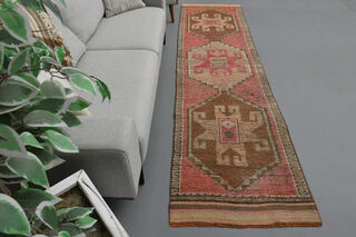 Hand-Knotted Vintage Runner Rug - Thumbnail