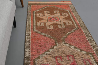 Hand-Knotted Vintage Runner Rug - Thumbnail