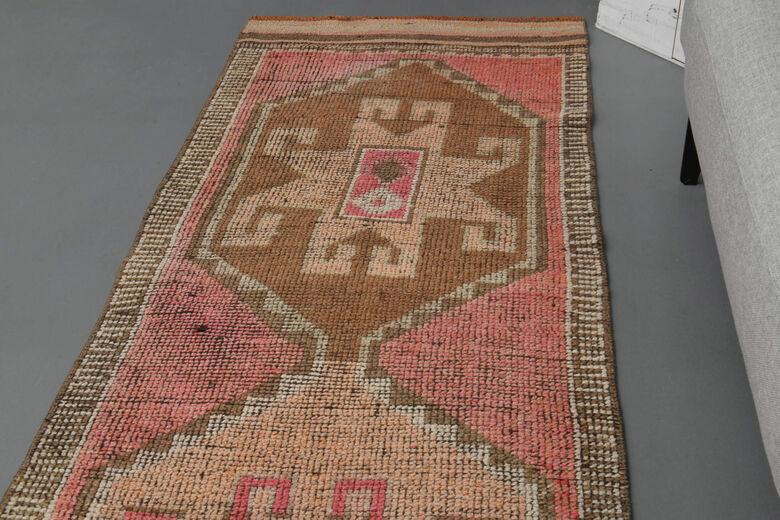 Hand-Knotted Vintage Runner Rug