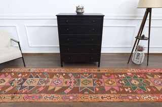 Traditional Hand Knotted Vintage Runner Rug - Thumbnail