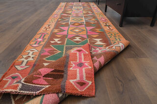 Traditional Hand Knotted Vintage Runner Rug - Thumbnail