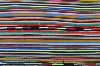 Vintage Turkish Striped Rug - Thumbnail