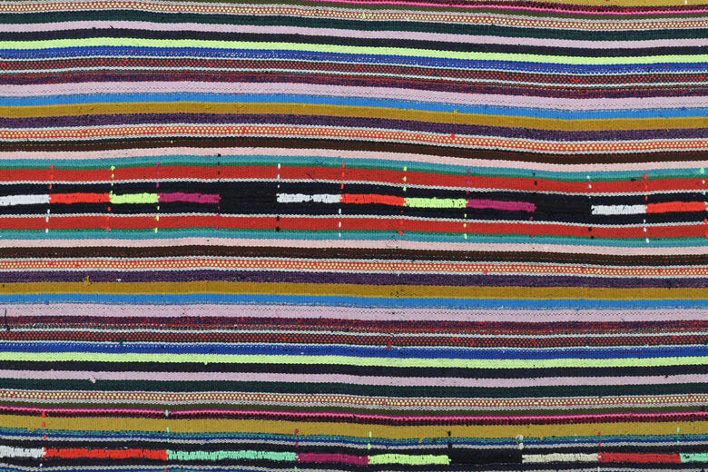 Vintage Turkish Striped Rug