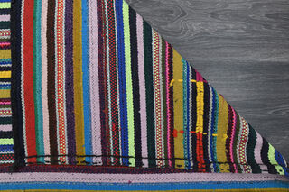 Colorful Kilim Turkish Striped Rug - Thumbnail