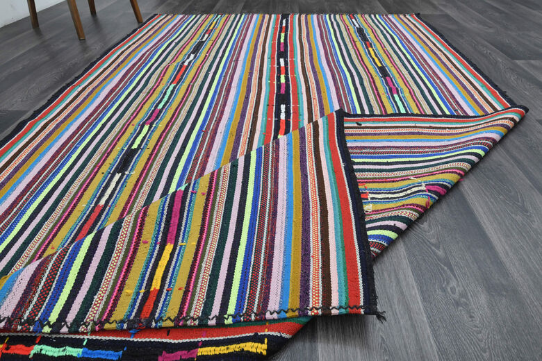 Vintage Turkish Striped Rug