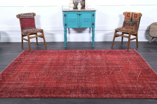 Vintage Red Oriental Area Rug - Thumbnail