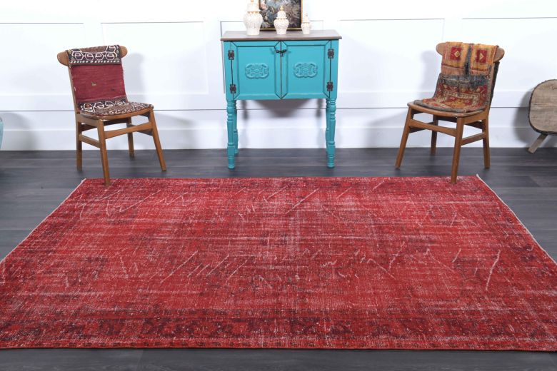 Vintage Red Oriental Area Rug