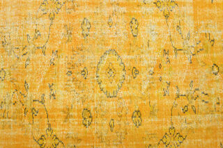 Vintage Yellow Rug, Turkish Area Rug - Thumbnail