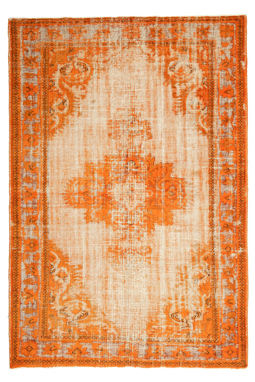 Orange Overdyed Vintage Rug