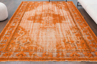 Orange Overdyed Vintage Rug - Thumbnail