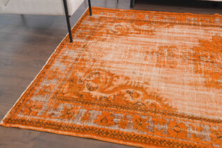 Orange Overdyed Vintage Rug - Thumbnail