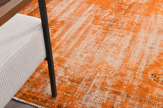 Orange Overdyed Vintage Rug - Thumbnail