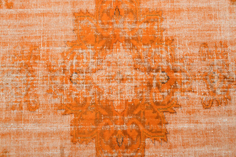 Orange Overdyed Vintage Rug