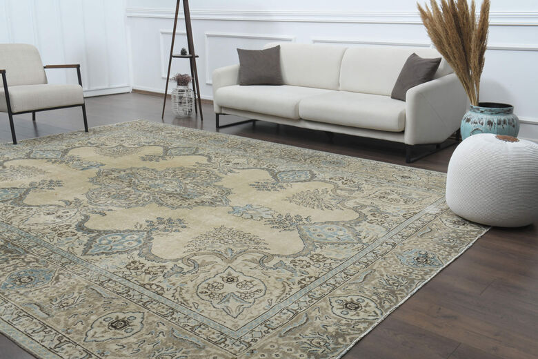 Brown Green Vintage Area Rug