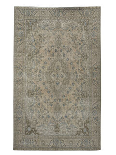 Neutral Distressed Turkish Rug, White Gray 10x13 9x12 8x10