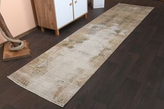 Distressed Brown Runner Rug - Thumbnail