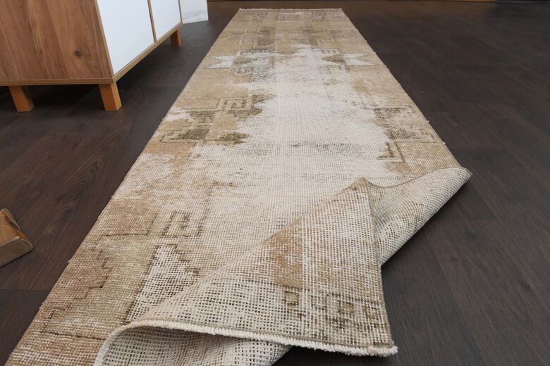 Distressed Brown Runner Rug