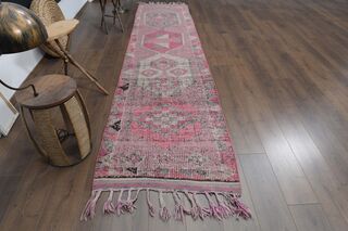 Pink Handmade Runner Rug - Thumbnail