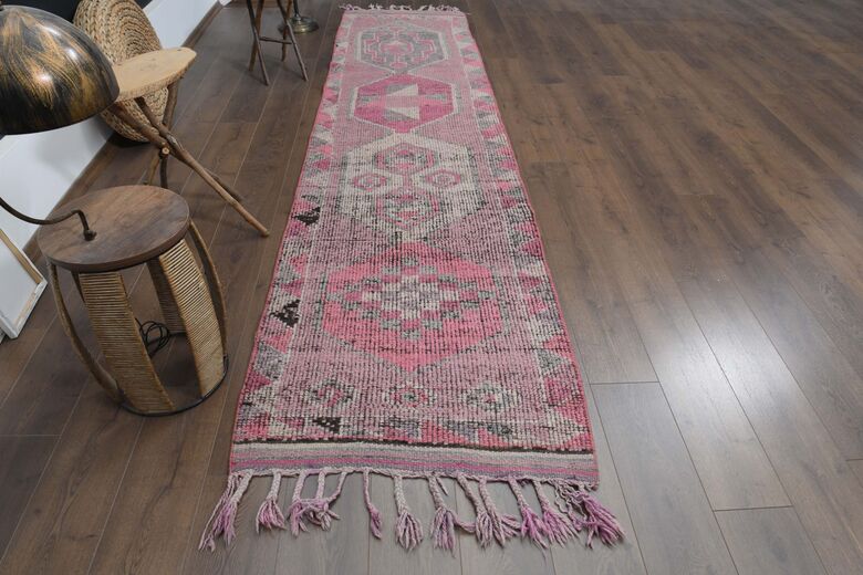 Pink Handmade Runner Rug