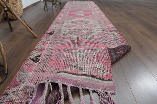 Pink Handmade Runner Rug - Thumbnail