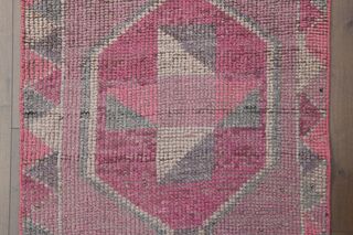 Pink Handmade Runner Rug - Thumbnail