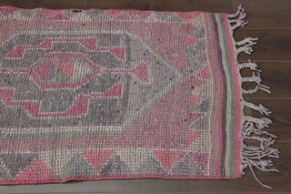 Pink Handmade Runner Rug - Thumbnail