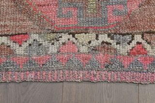 Faded Red Pink Runner Rug - Thumbnail