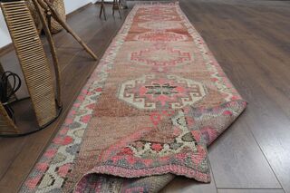 Faded Red Pink Runner Rug - Thumbnail