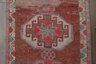 Faded Red Pink Runner Rug - Thumbnail