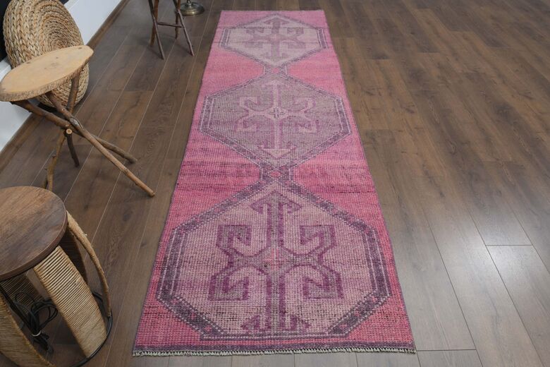 Handmade Pink Runner Rug