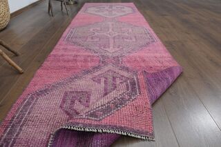 Handmade Pink Runner Rug - Thumbnail