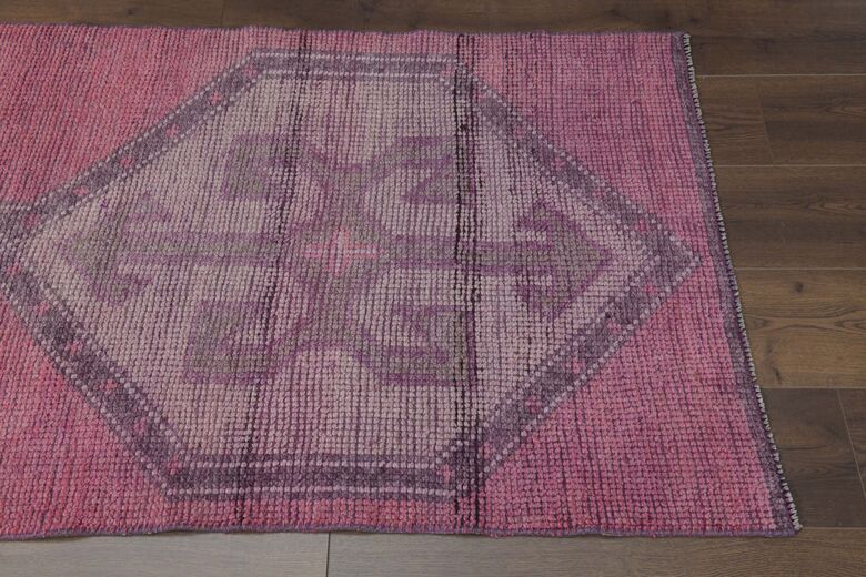 Handmade Pink Runner Rug