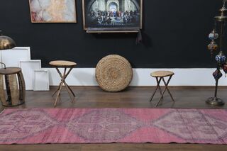 Handmade Pink Runner Rug - Thumbnail