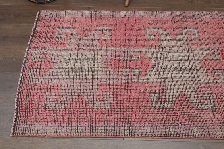 Pink Red Antique Runner Rug