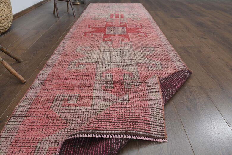 Pink Red Antique Runner Rug