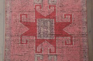 Pink Red Antique Runner Rug - Thumbnail