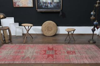 Pink Red Antique Runner Rug - Thumbnail