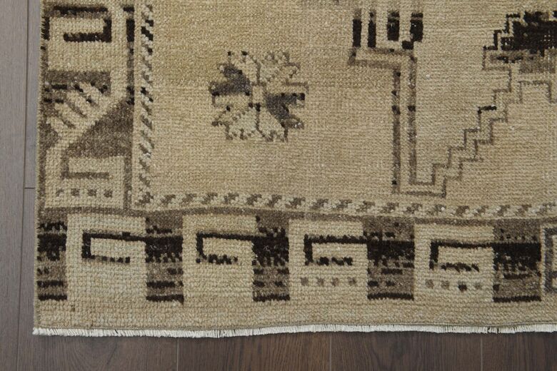 Distressed Beige Runner Rug