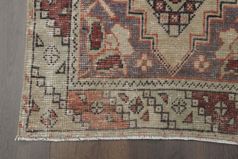 Orange Beige Vintage Rug