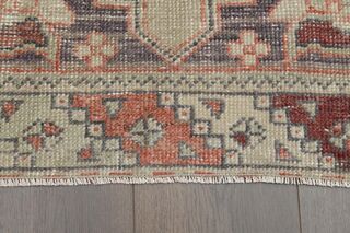 Orange Beige Vintage Rug - Thumbnail