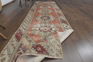 Orange Beige Vintage Rug - Thumbnail