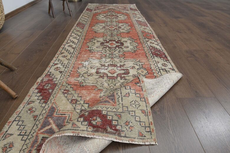 Orange Beige Vintage Rug