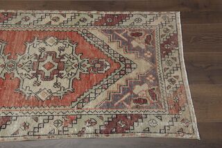 Orange Beige Vintage Rug - Thumbnail