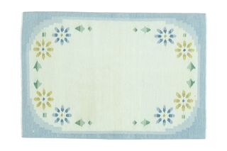 Blue Beige Vintage Area Rug - Thumbnail