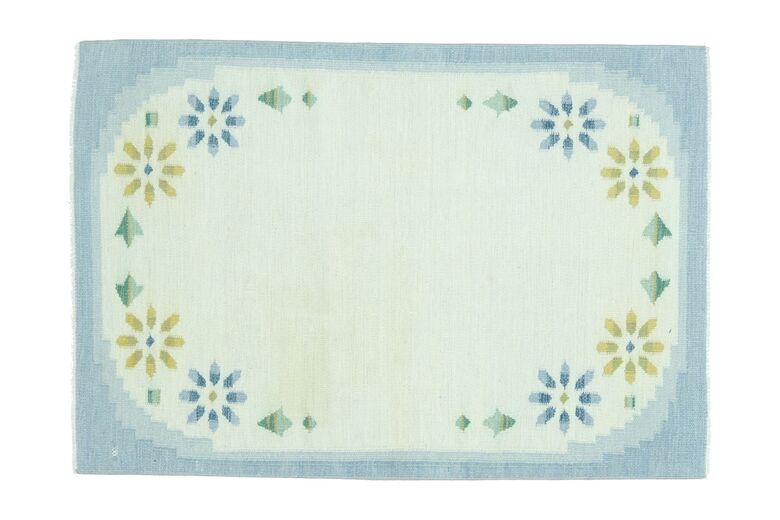 Blue Beige Vintage Area Rug