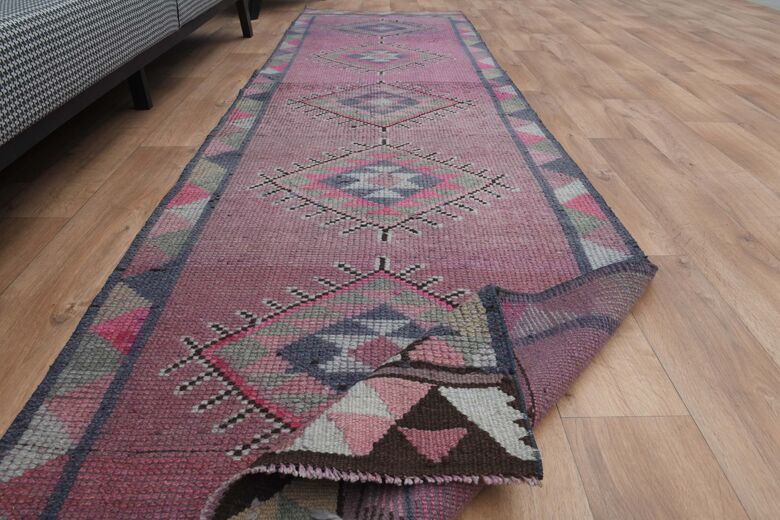 Handmade Purple Runner Rug